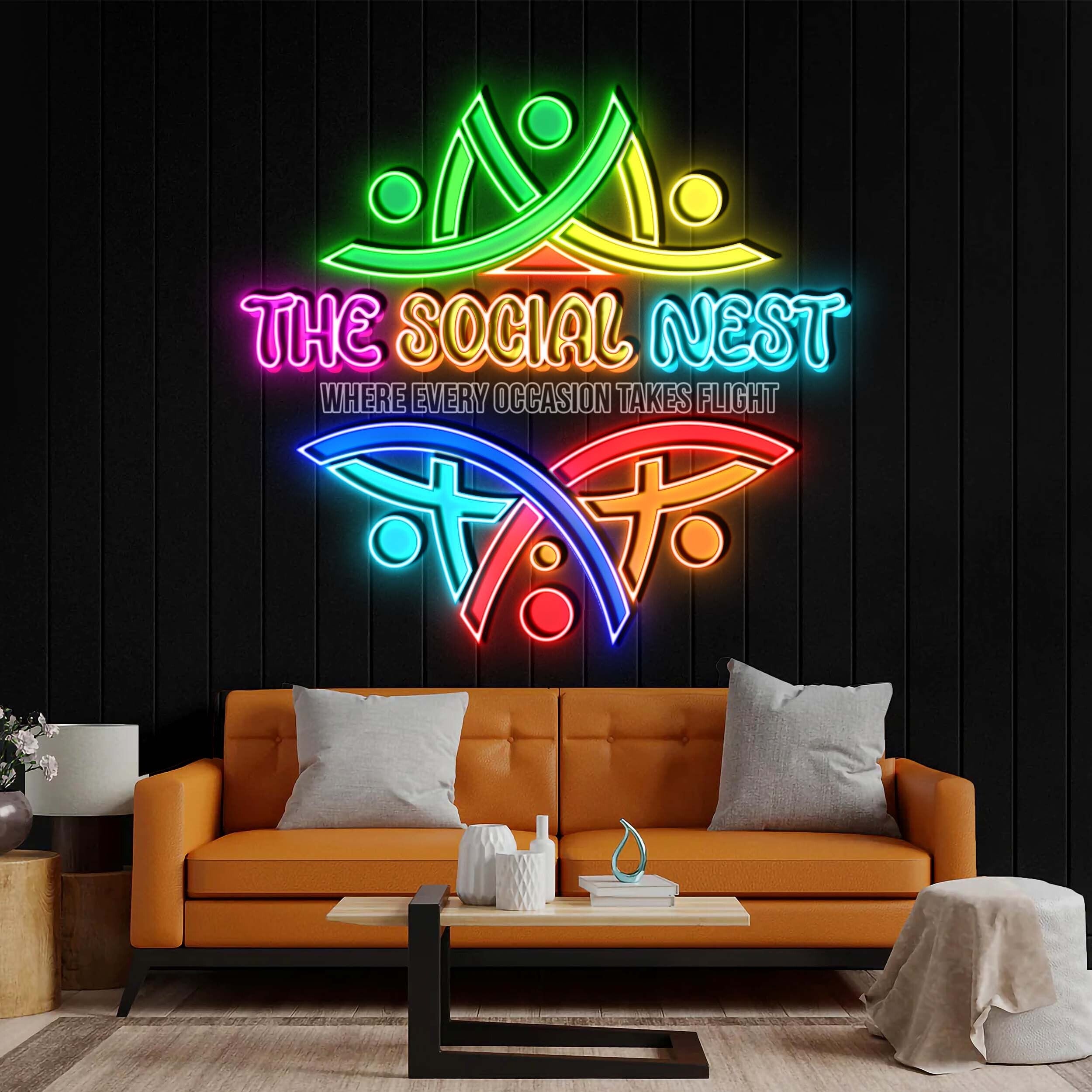 The Social Nest - Premium Neon Artwork