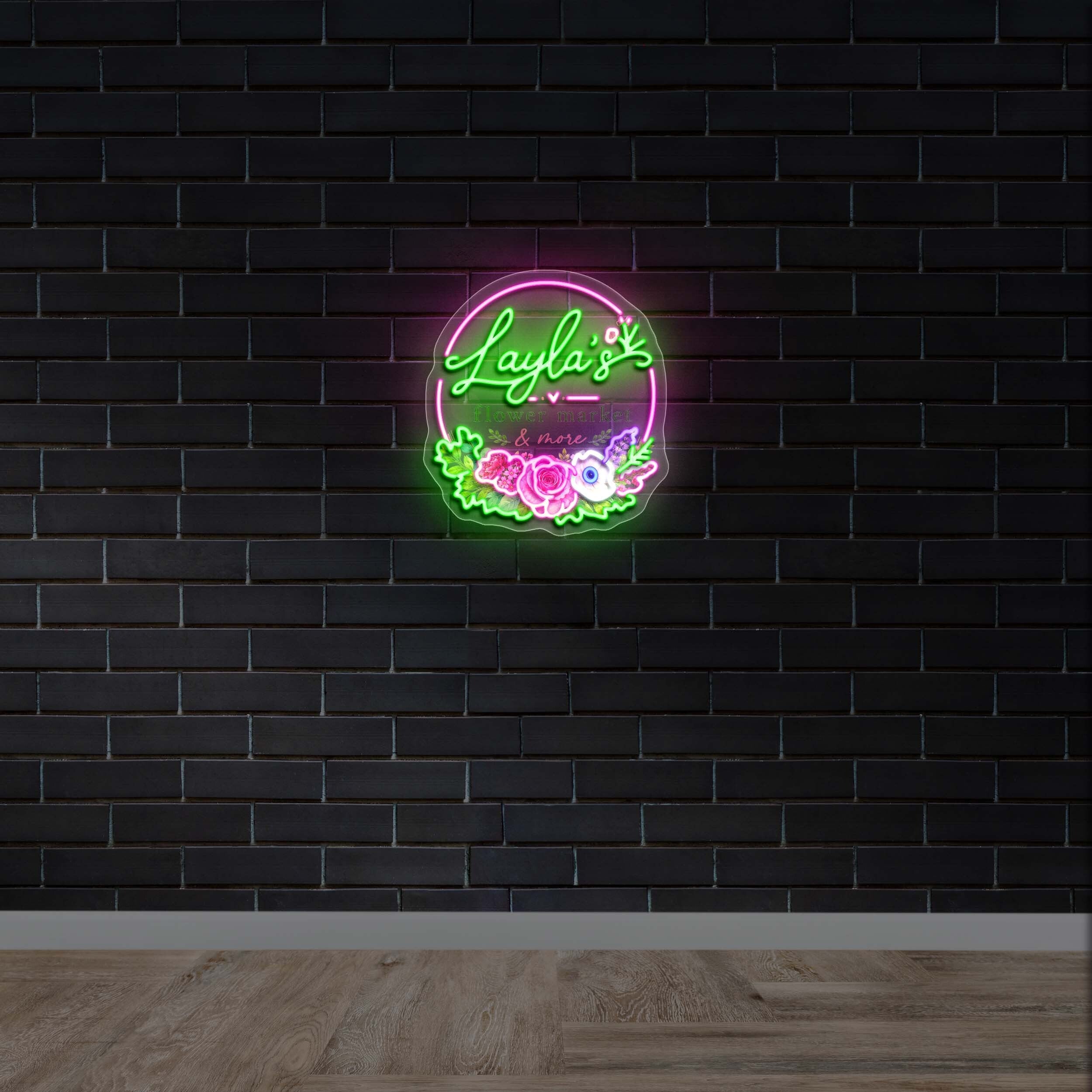 Layla's Flower Market & More - Premium Neon Artwork