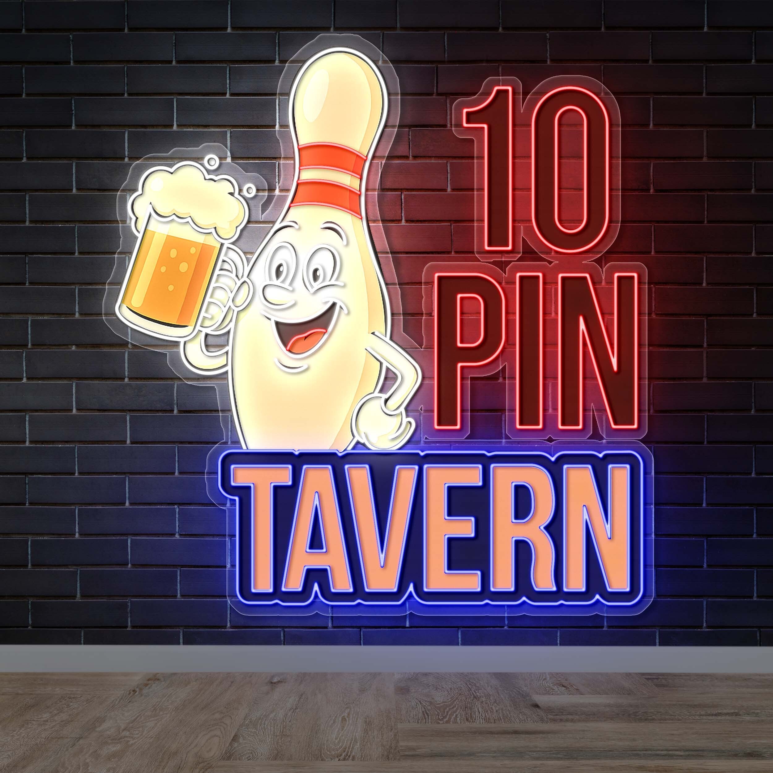 10 PIN TAVERN - Premium Neon Artwork