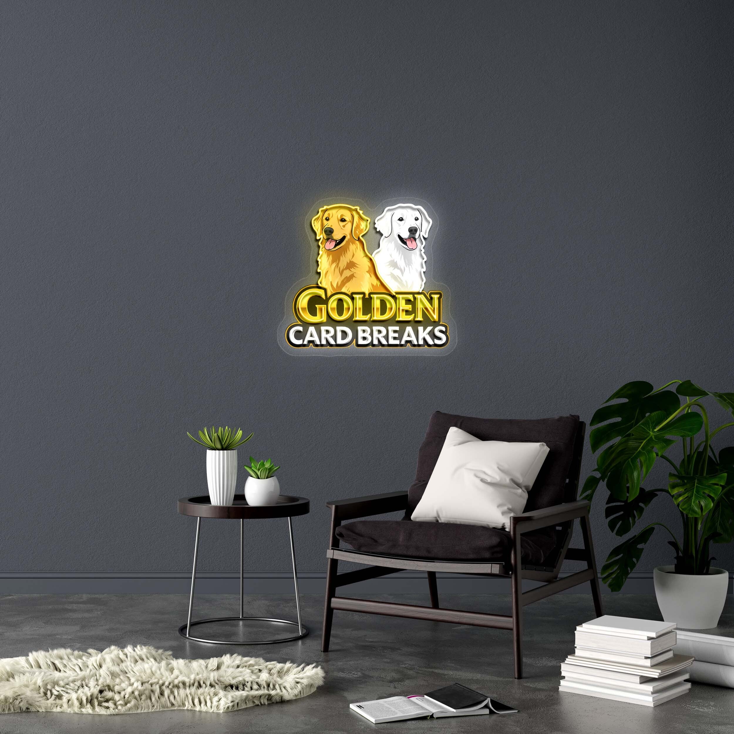 GOLDEN CARD BREAKS - Premium Neon Artwork