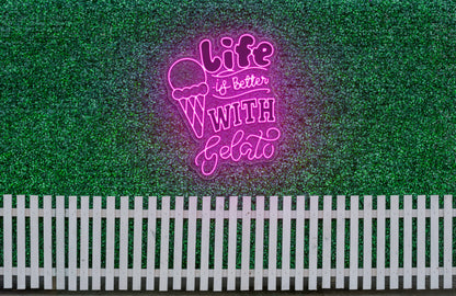 Life is Better with Gelato - Premium Neon Artwork