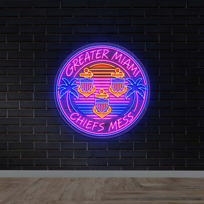 Greater Miami Chiefs Mess - Premium Neon Artwork