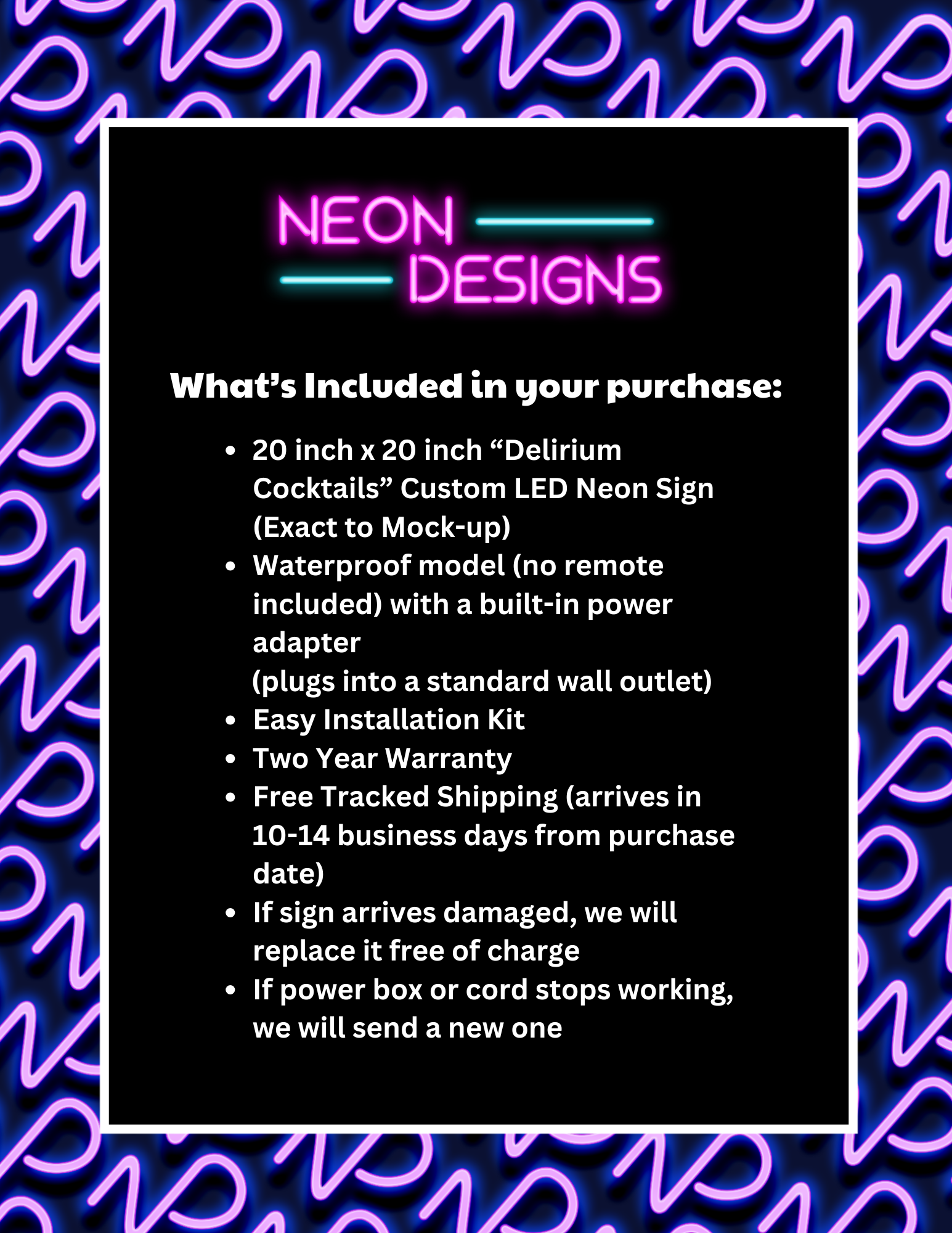 Delirium Cocktails - Premium Neon Artwork