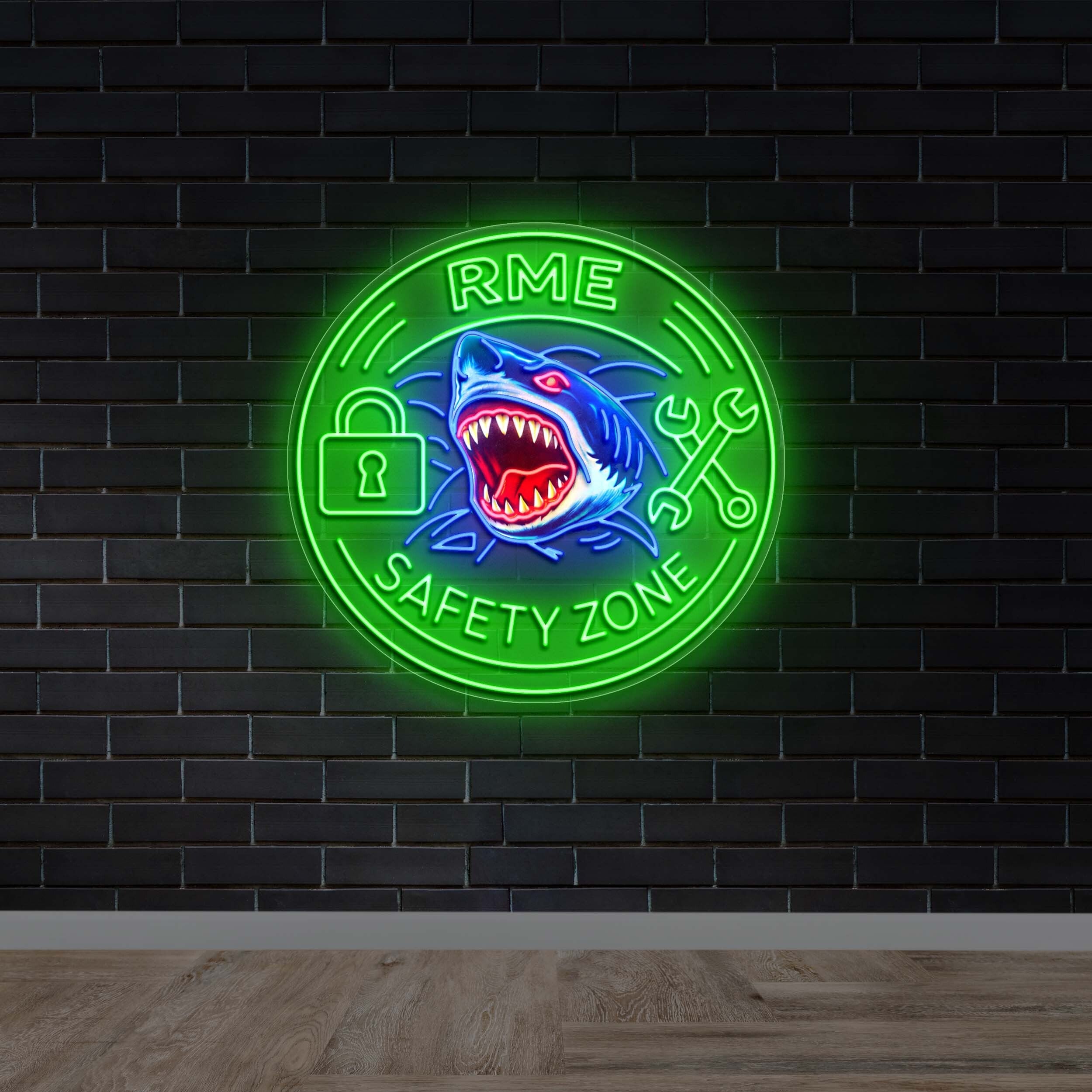 RME Safety Zone Shark Emblem - Premium Neon Artwork