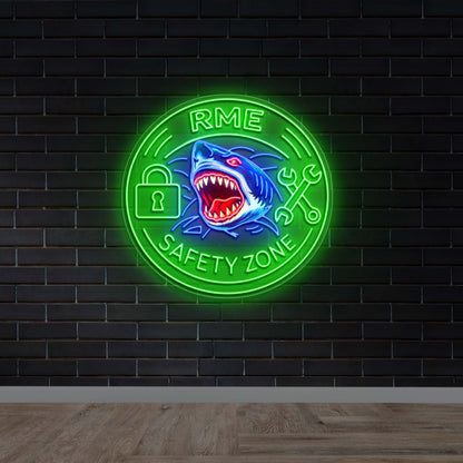 RME Safety Zone Shark Emblem - Premium Neon Artwork