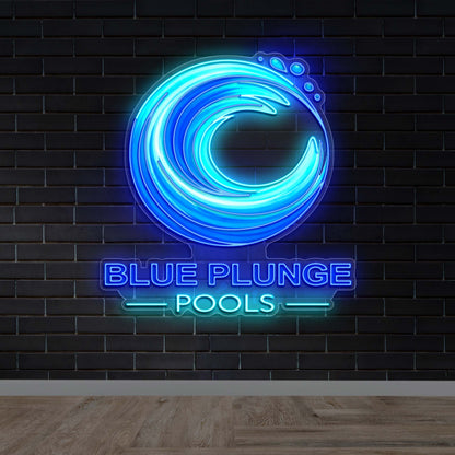 BLUE PLUNGE POOLS - Premium Neon Artwork