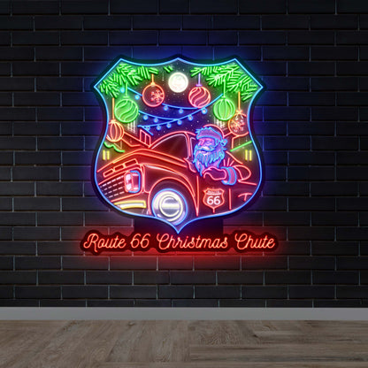Route 66 Christmas Chute | 2nd Version - Premium Neon Artwork