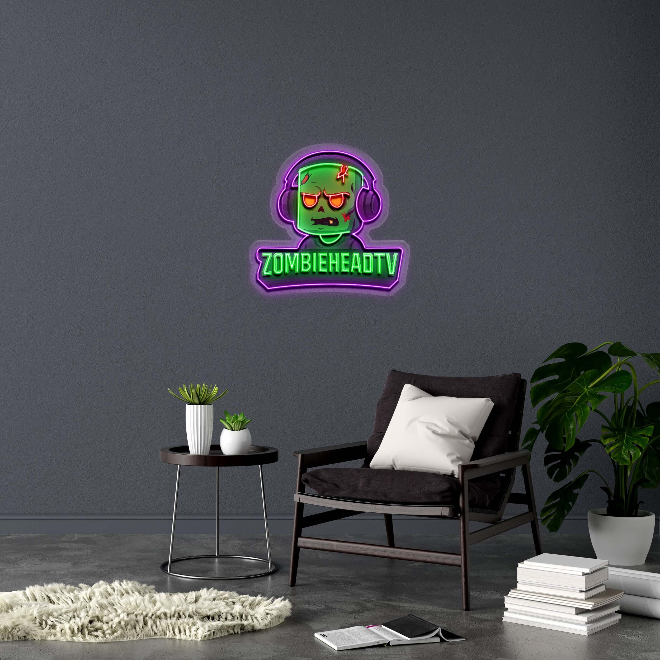 ZOMBIEHEADTV - Premium Neon Artwork