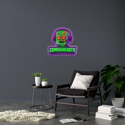 ZOMBIEHEADTV - Premium Neon Artwork
