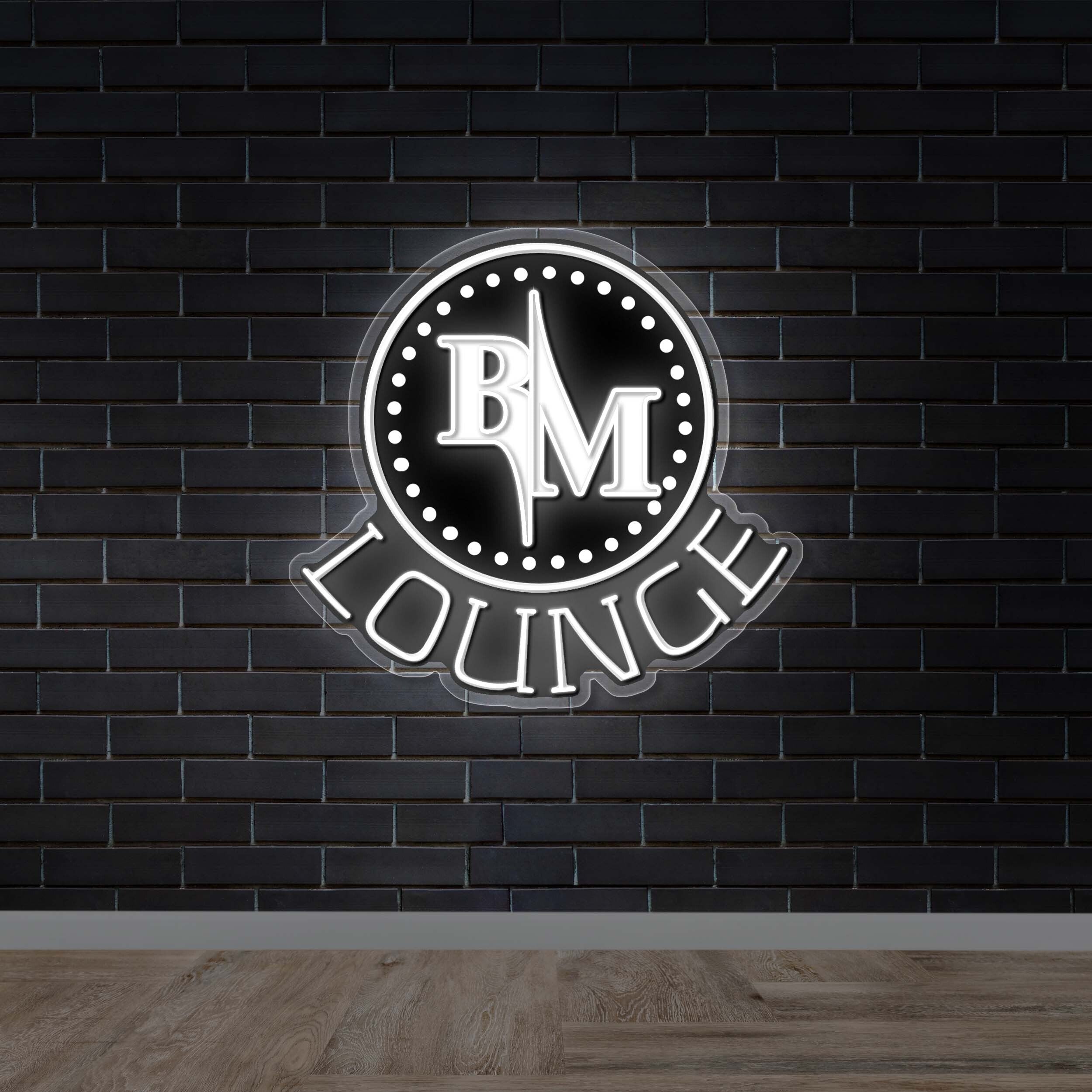 BM LOUNGE in black - Premium Neon Artwork
