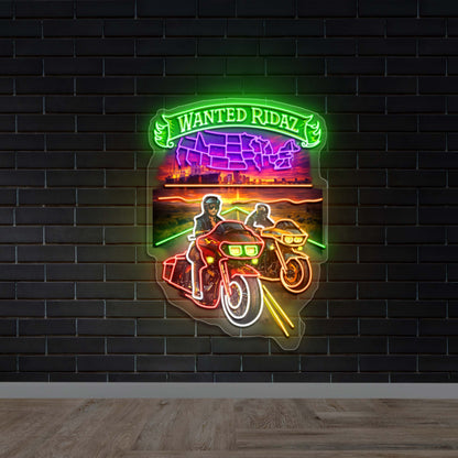 Wanted Ridaz - Premium Neon Artwork