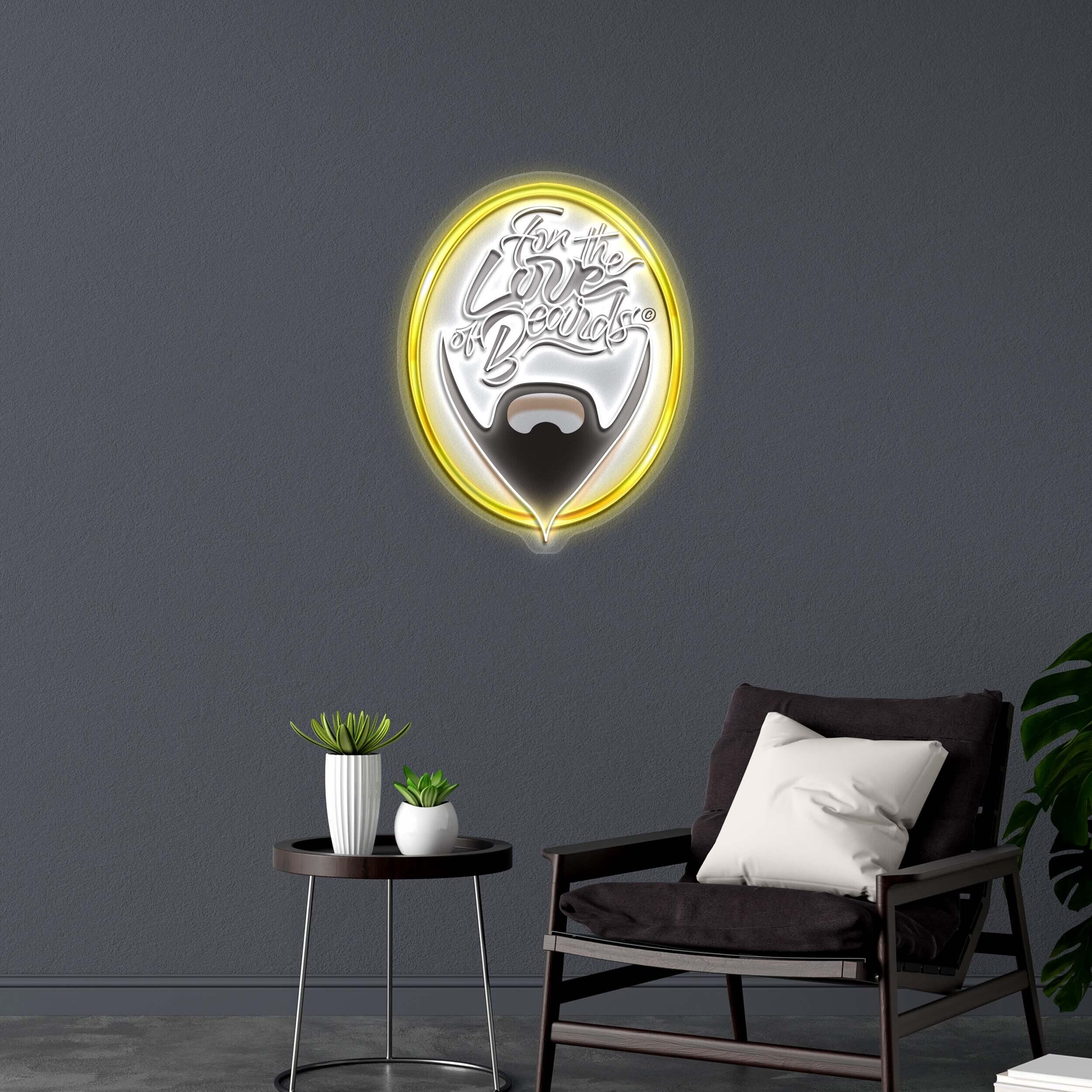For the Love of Beards - Premium Neon Artwork