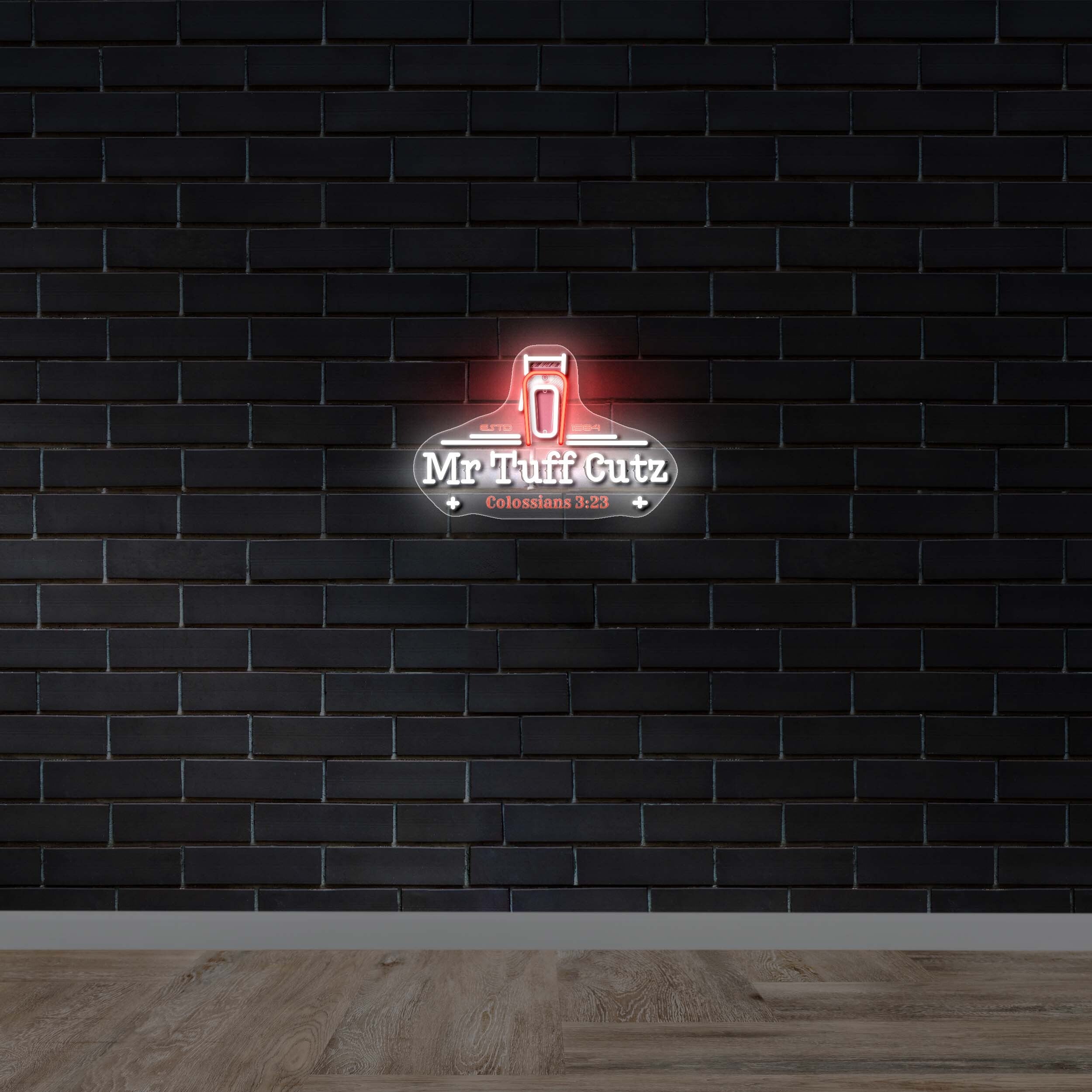 Mr Tuff Cutz - Premium Neon Artwork