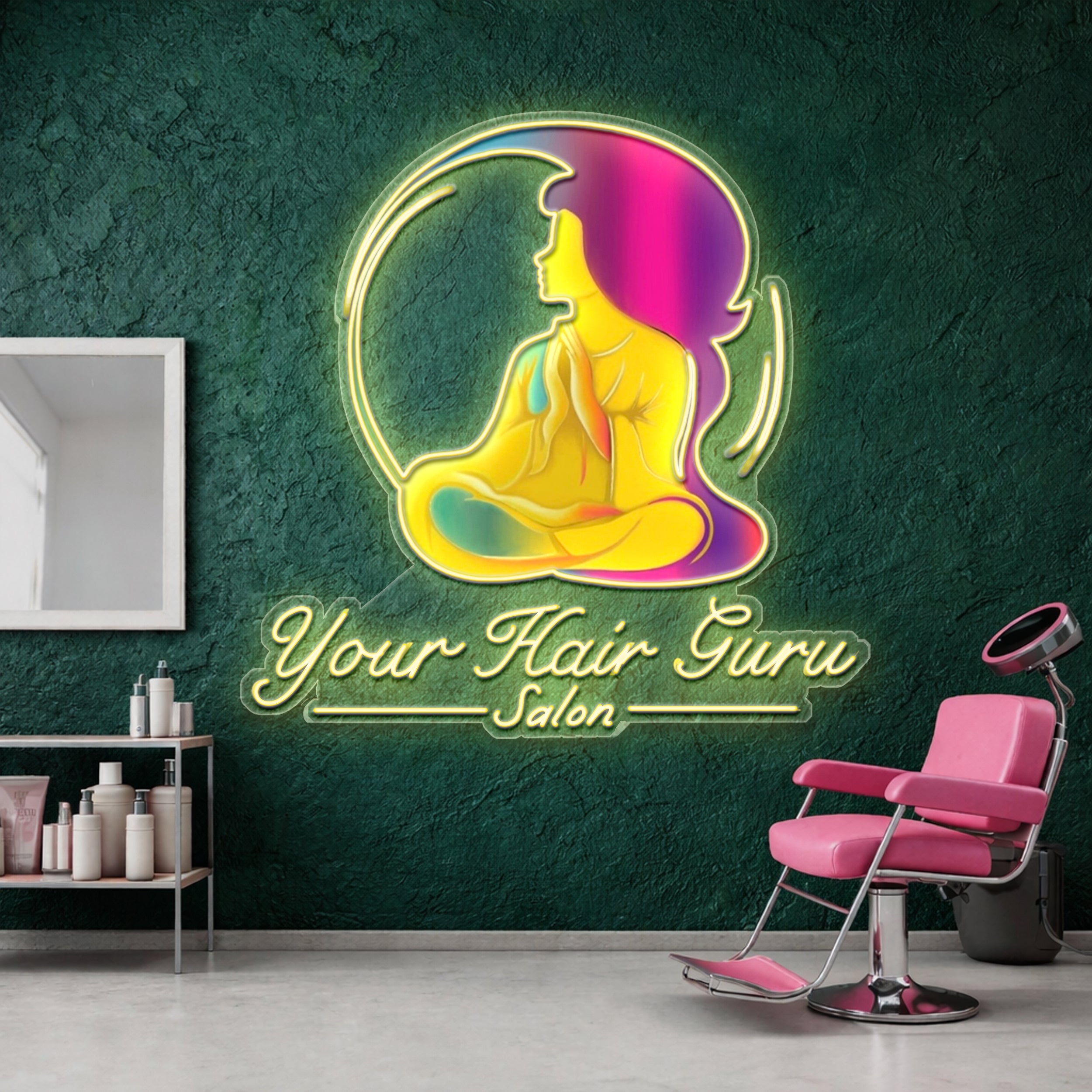 Your Hair Guru Salon - Premium Neon Artwork