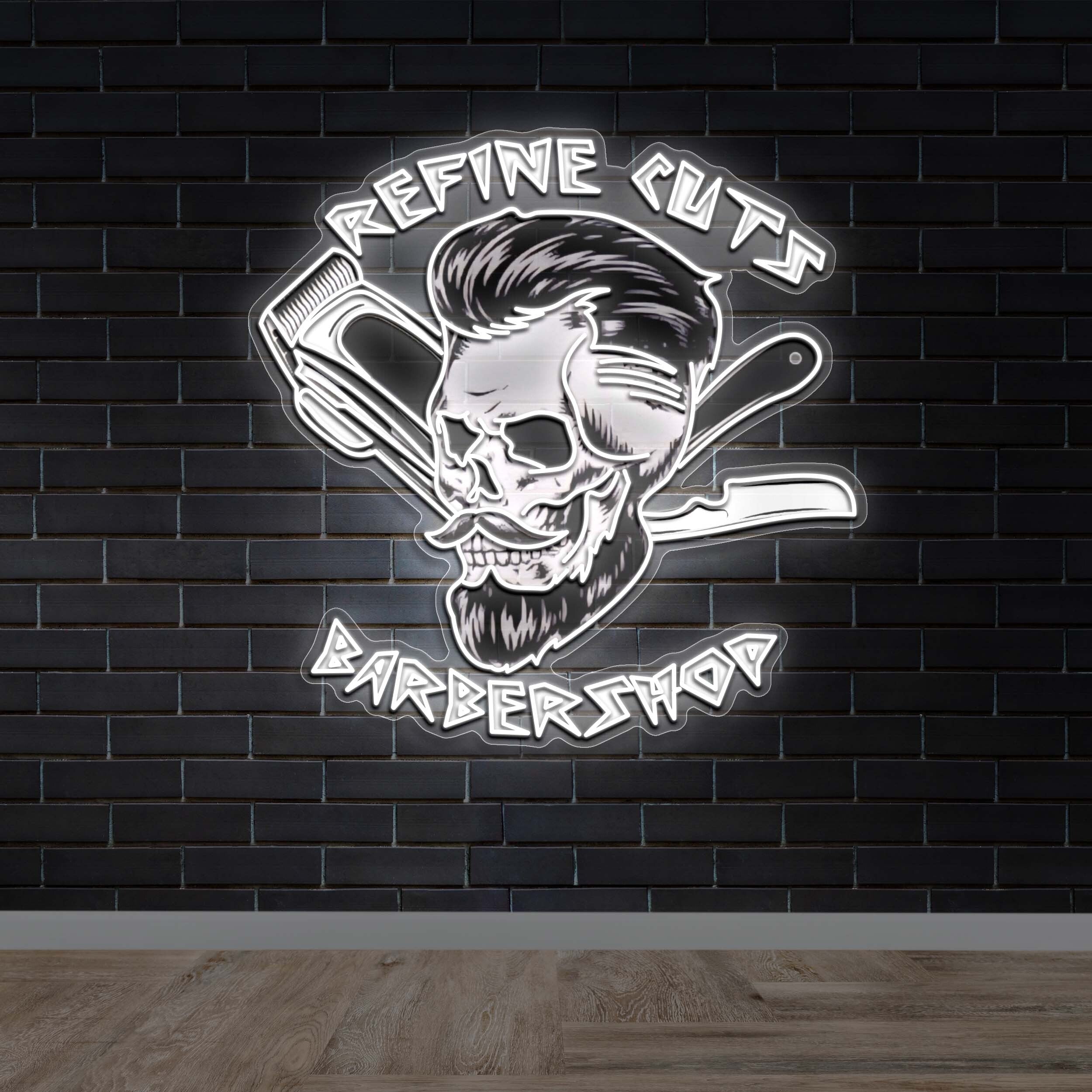Refine Cuts Barbershop - Premium Neon Artwork
