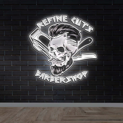 Refine Cuts Barbershop - Premium Neon Artwork