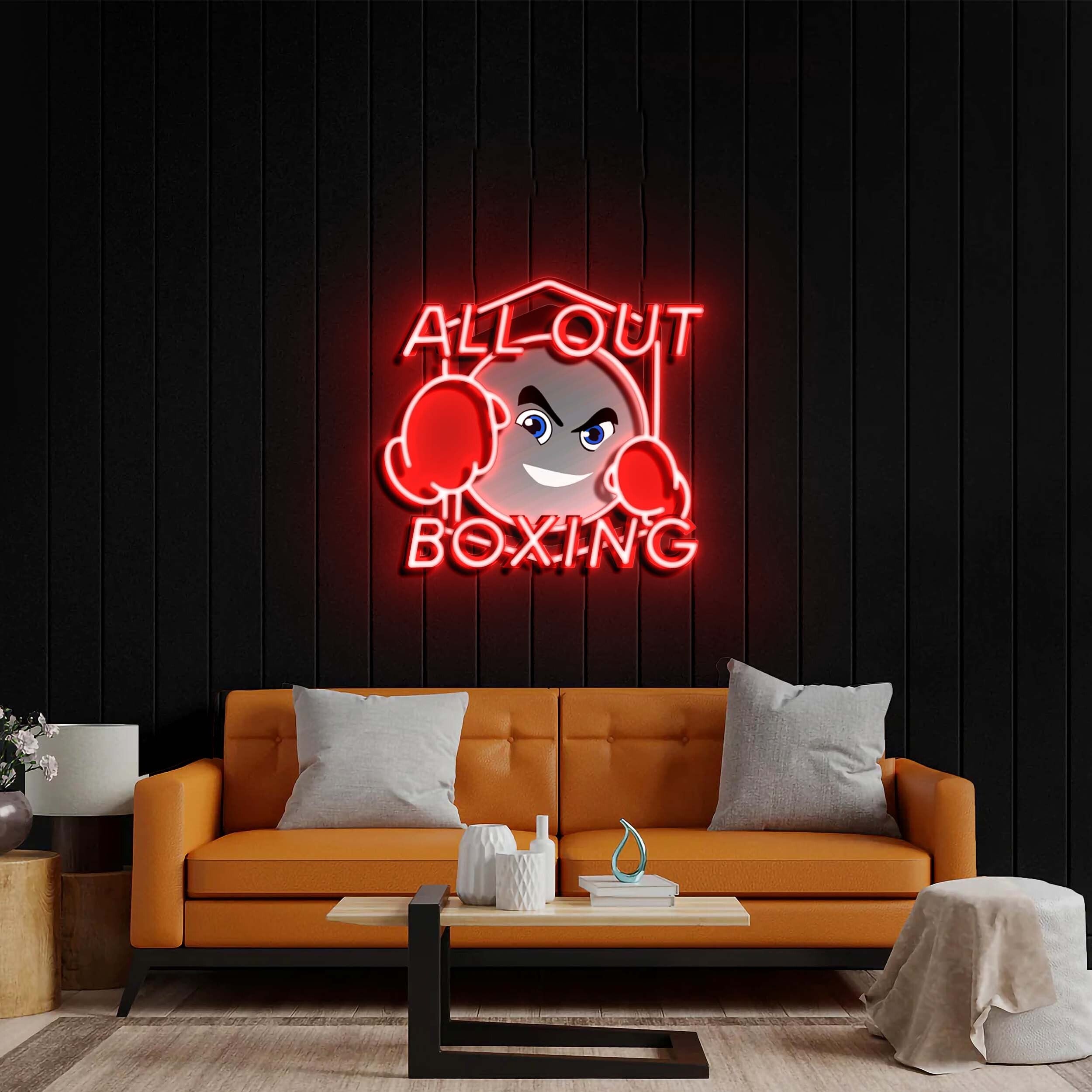 All Out Boxing - Premium Neon Artwork