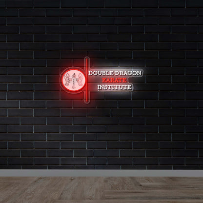 Double Dragon Karate Institute – Premium Neon Artwork