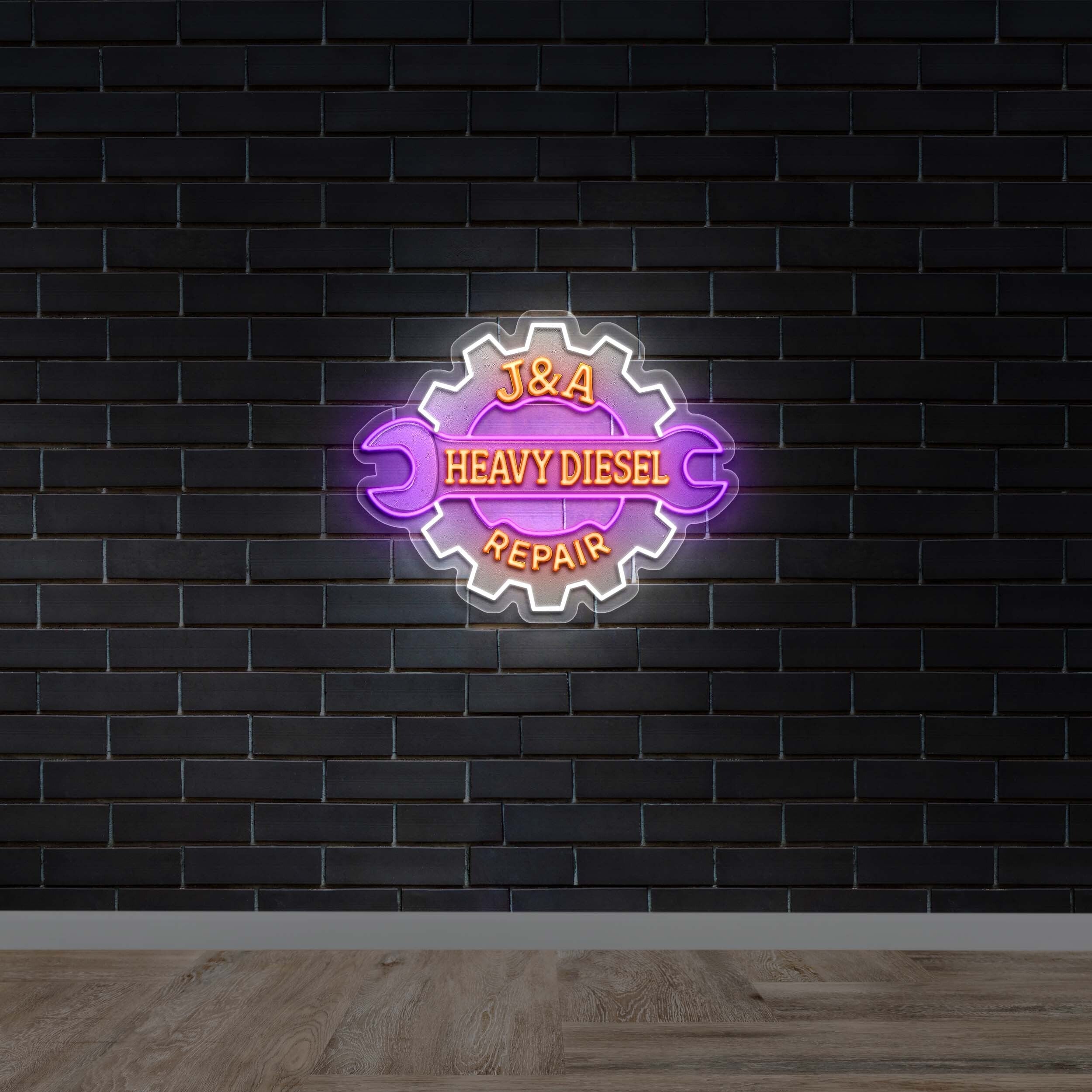 J&A Heavy Diesel Repair - Premium Neon Artwork