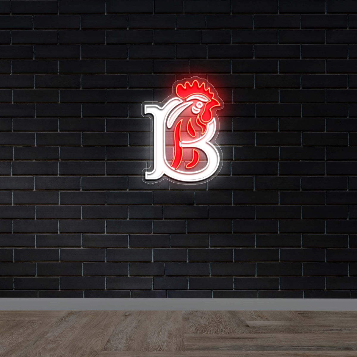 Rooster B Logo Neon Sign - Premium Neon Artwork