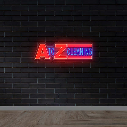 A to Z Cleaning - Premium Neon Artwork