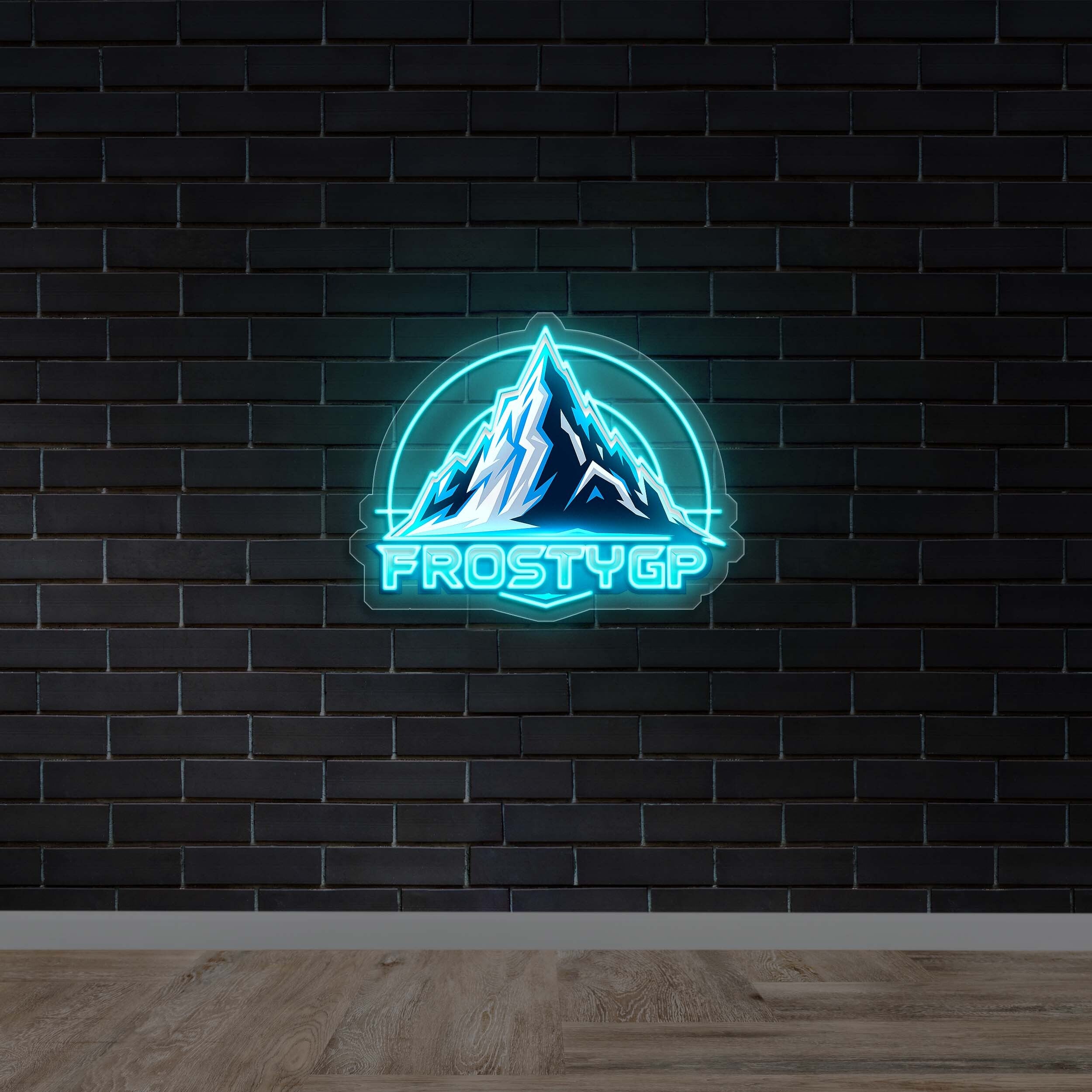 FrostyGP Mountain Logo - Premium Neon Artwork