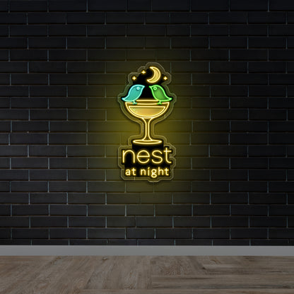 Nest At Night - Premium Neon Artwork