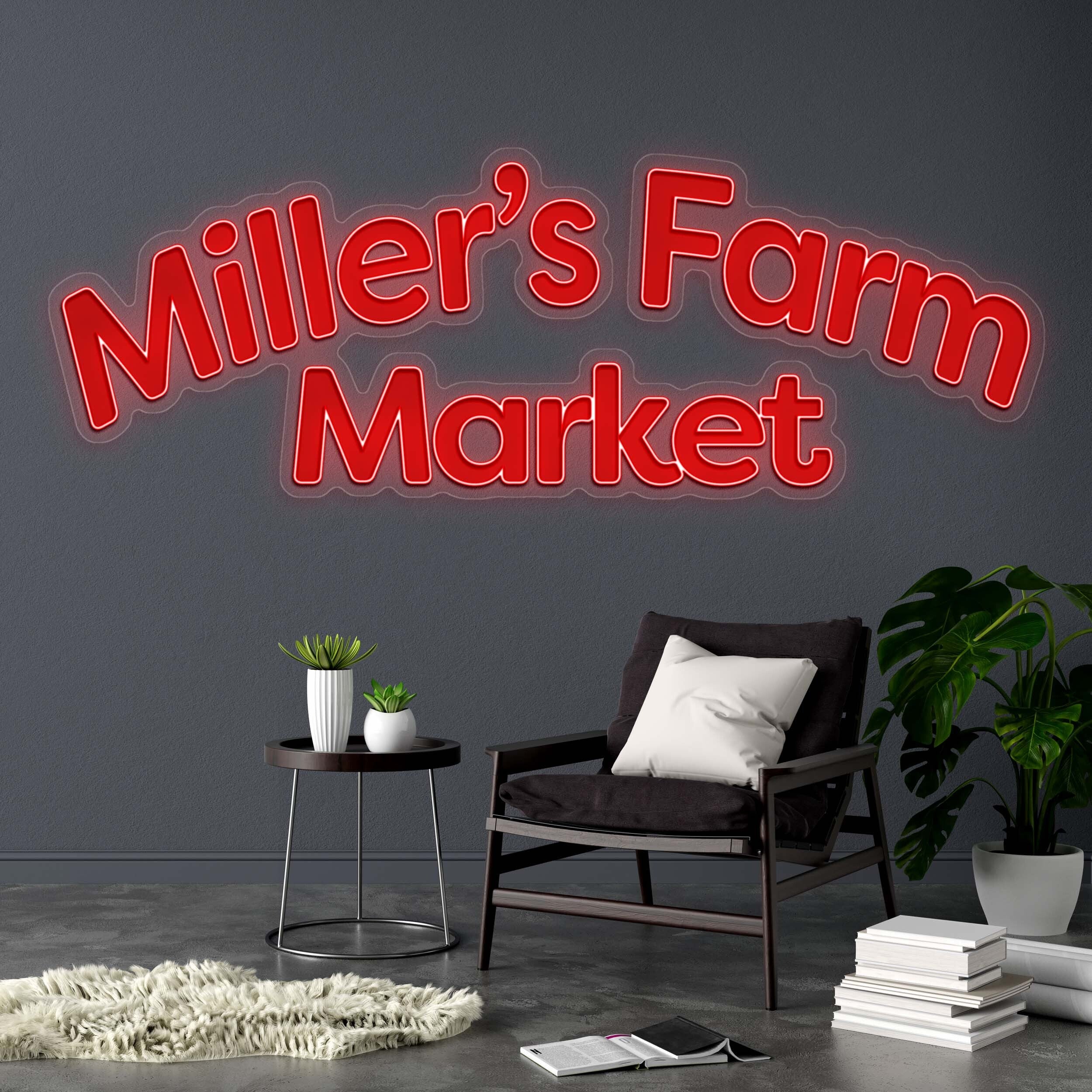 Miller Farm Market (curved) - Premium Neon Artwork