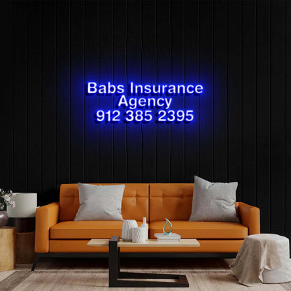 Babs Insurance Agency - Premium Neon Artwork