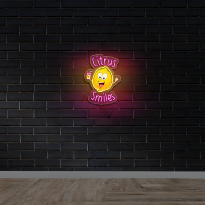 Citrus Smiles - Premium Neon Artwork