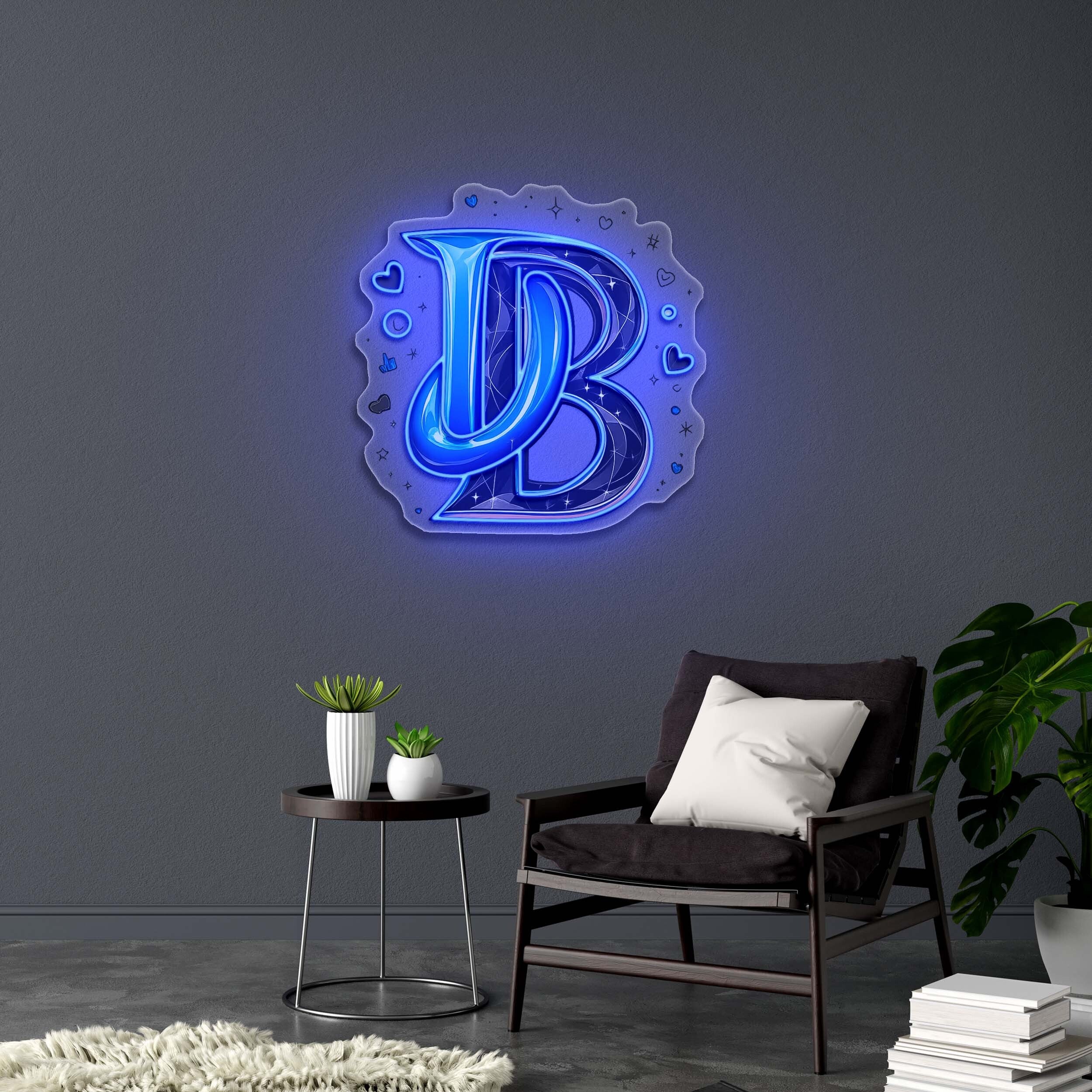 B - Premium Neon Artwork