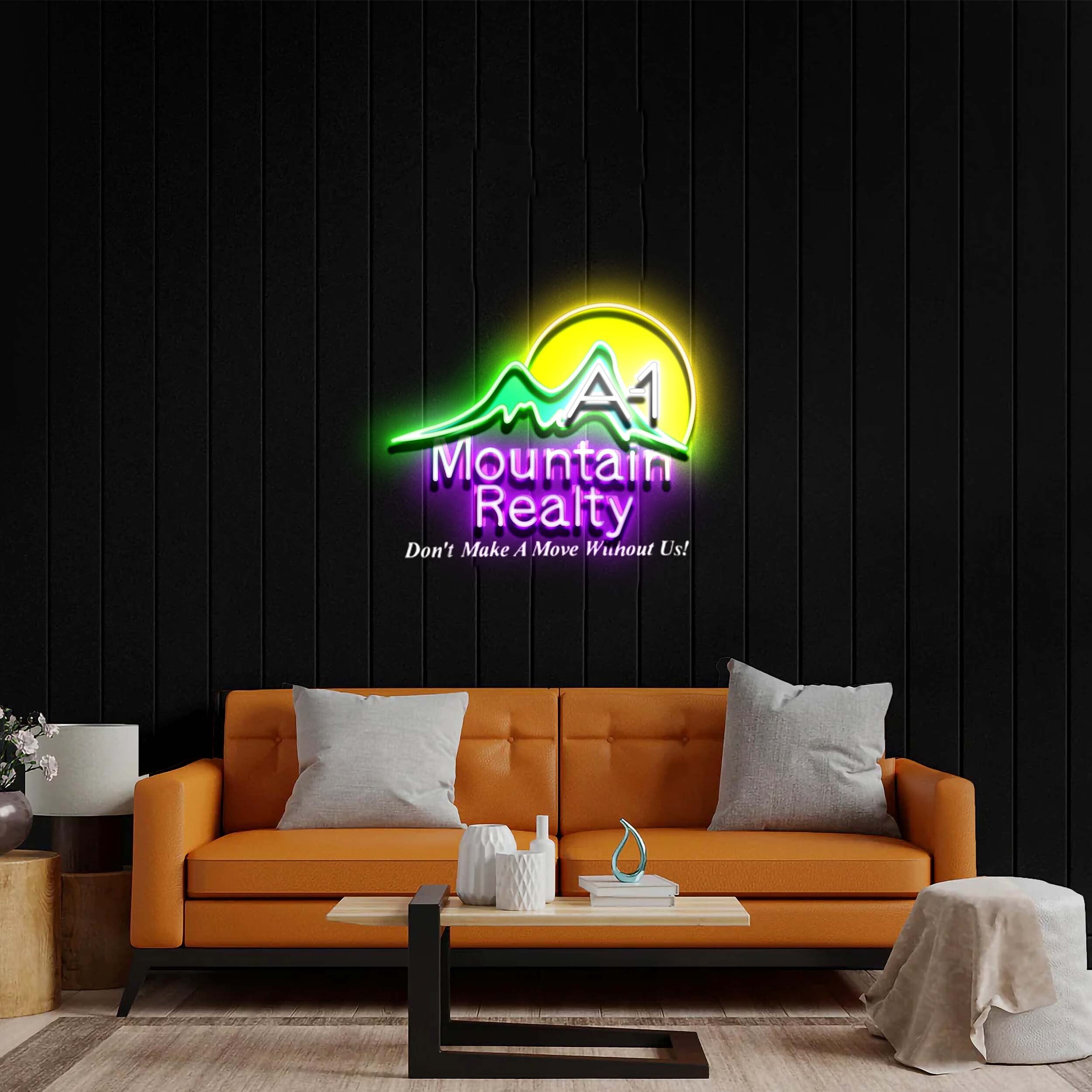 Mountain Realty - Premium Neon Artwork