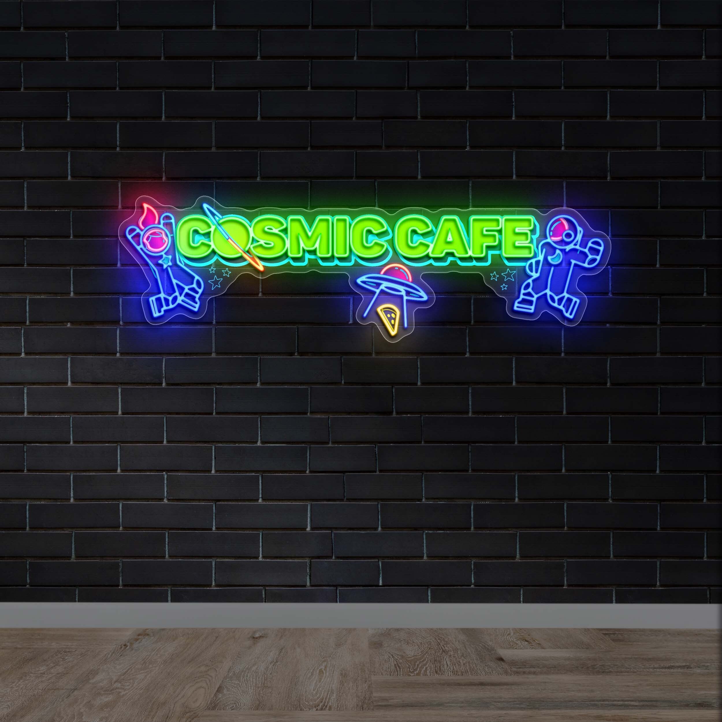 COSMIC CAFE - Premium Neon Artwork