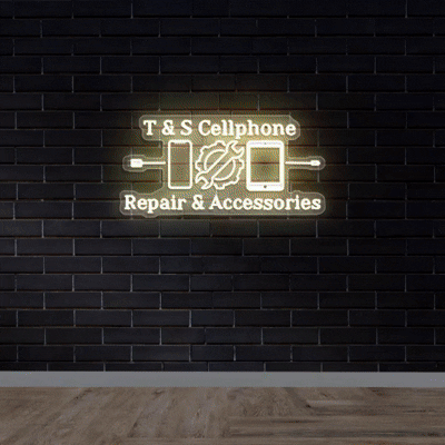 T&S Cell Phone Repair and Accessories - Premium Neon Artwork