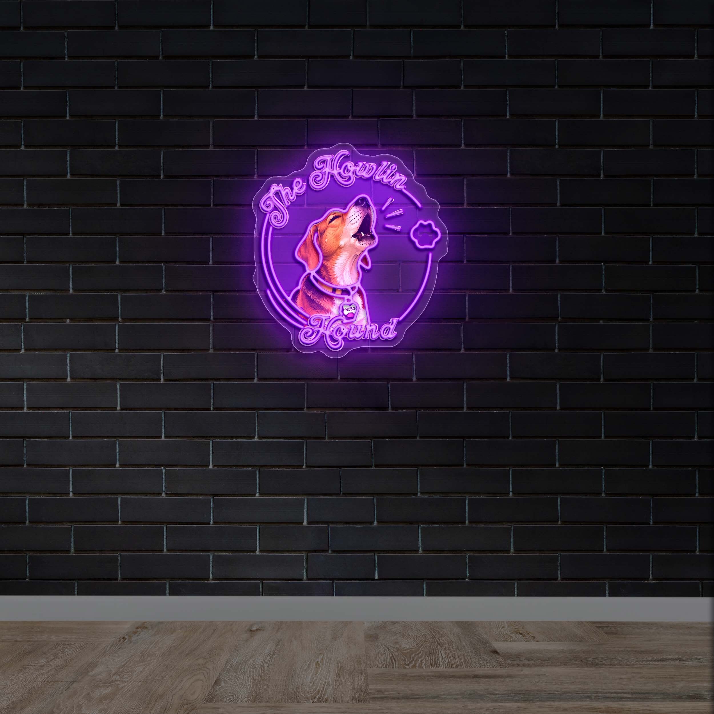 The Howlin Hound - Premium Neon Artwork