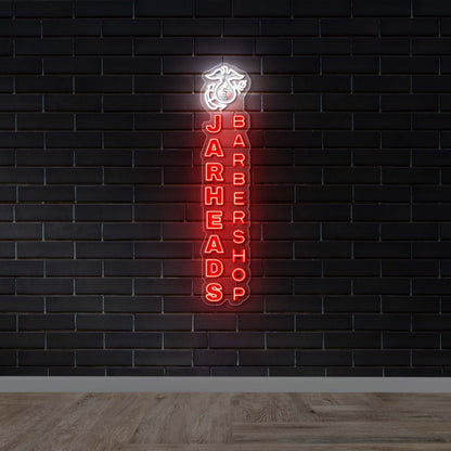 Jarheads Barber Shop Vertical Neon Sign - Premium Neon Artwork