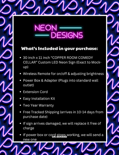 COPPER ROOM COMEDY CELLAR – Premium Neon Artwork