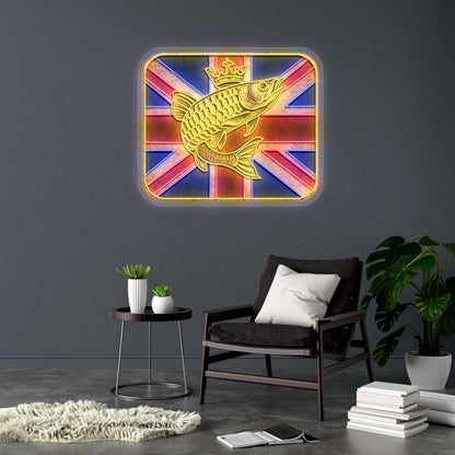 King Fish Aquatics Logo - Premium Neon Artwork