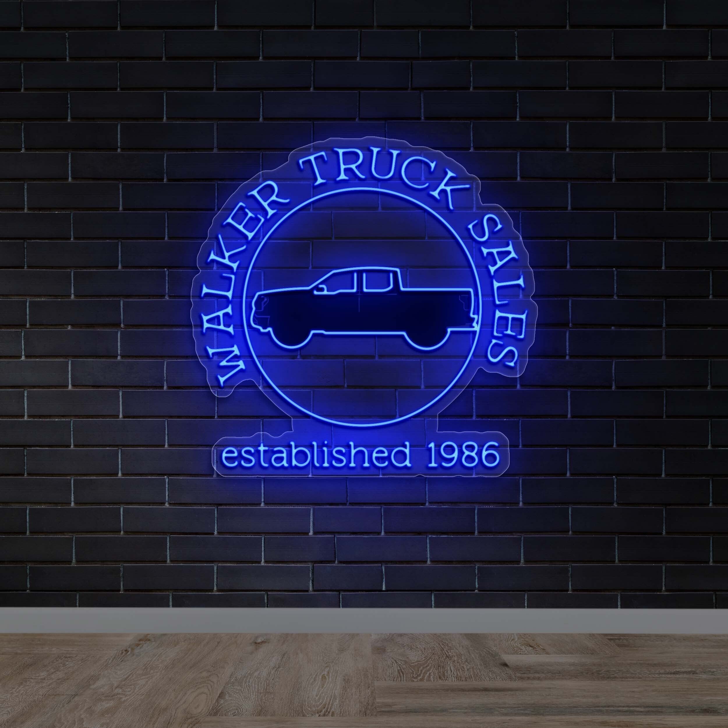 Walker Truck Sales Circle Emblem - Premium Neon Artwork