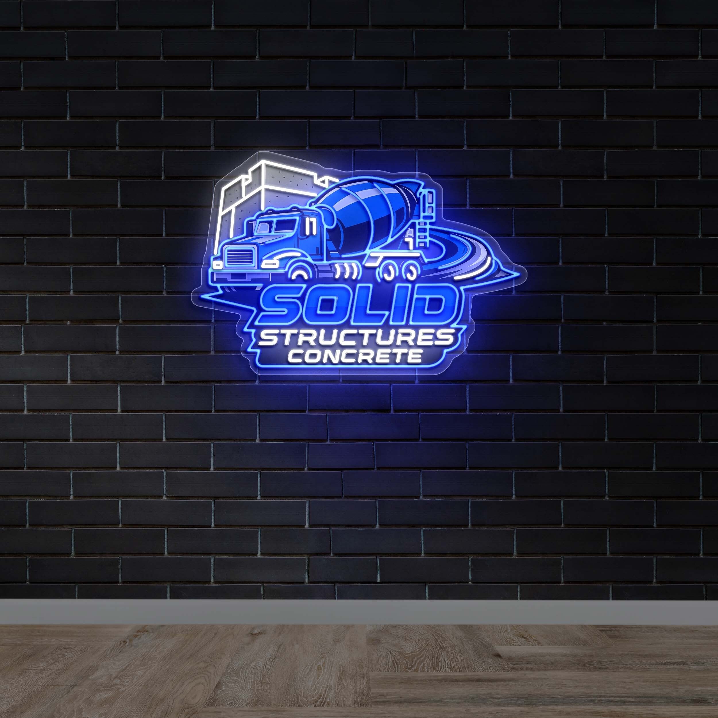 Solid Structures Concrete - Premium Neon Artwork