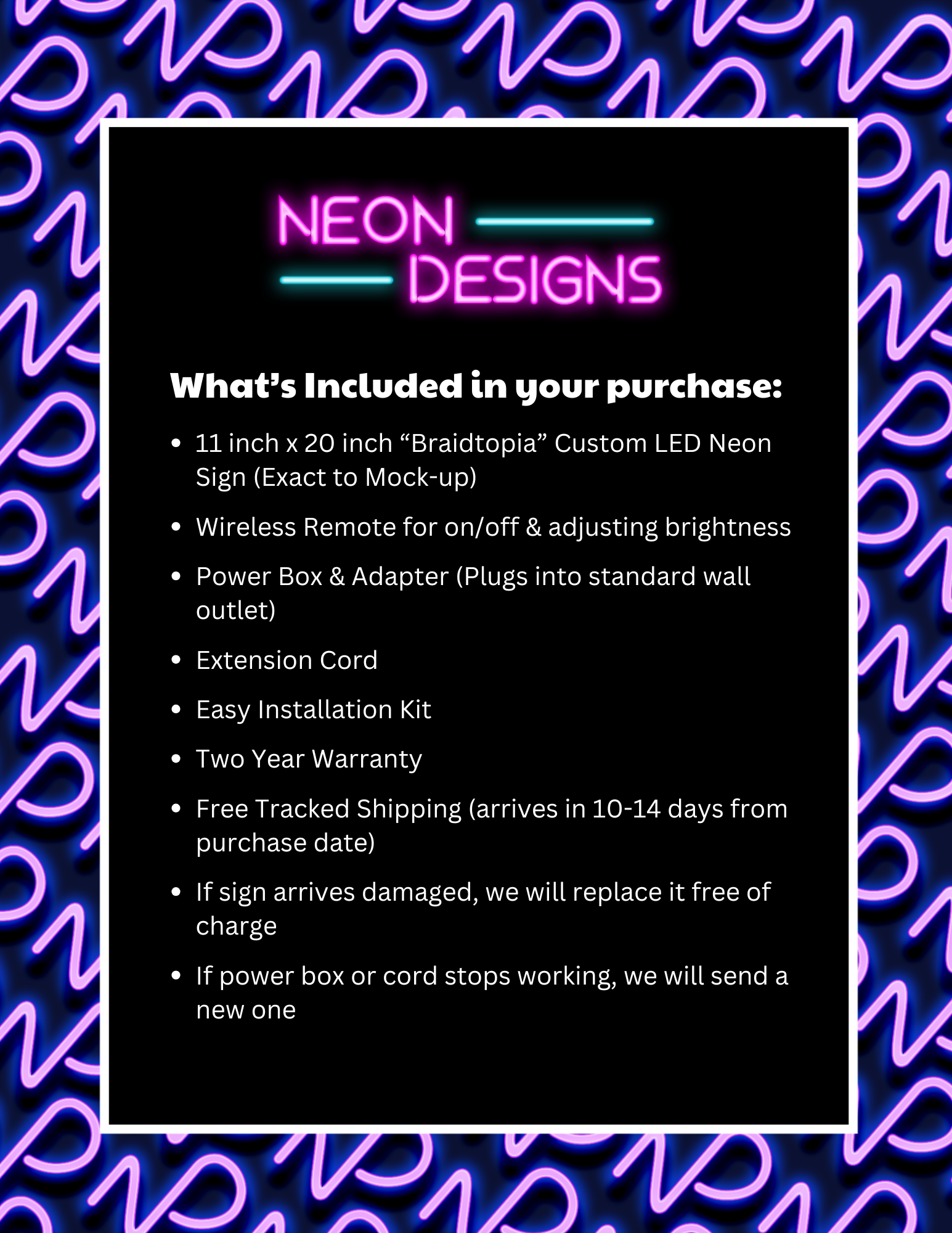 Braidtopia - Premium Neon Artwork
