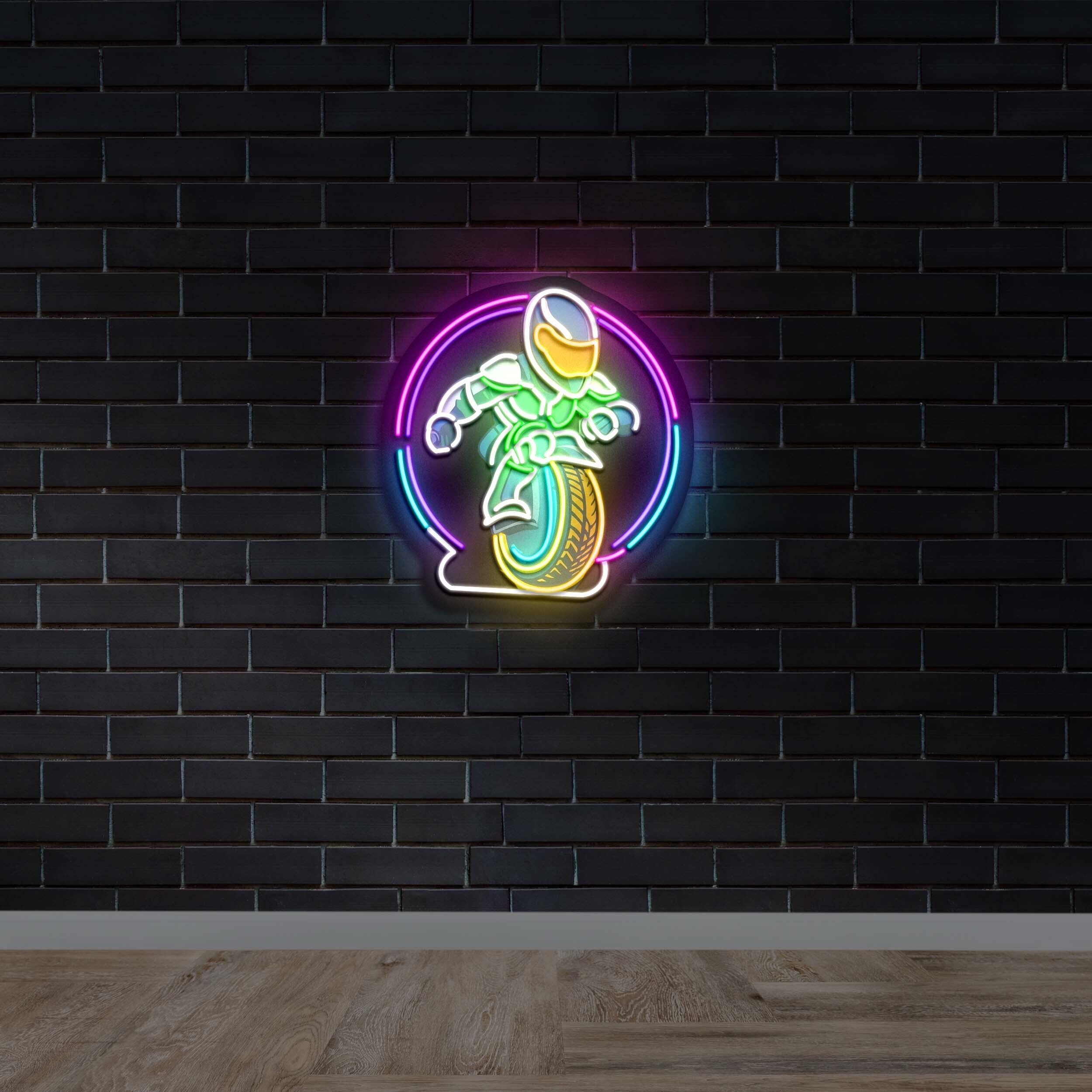 Electric Unicycle Rider Neon Artwork - Premium Neon Artwork