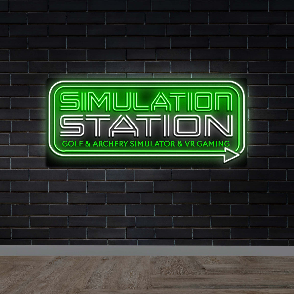Simulation Station Golf & Archery Simulator & VR Gaming - Premium Neon Artwork