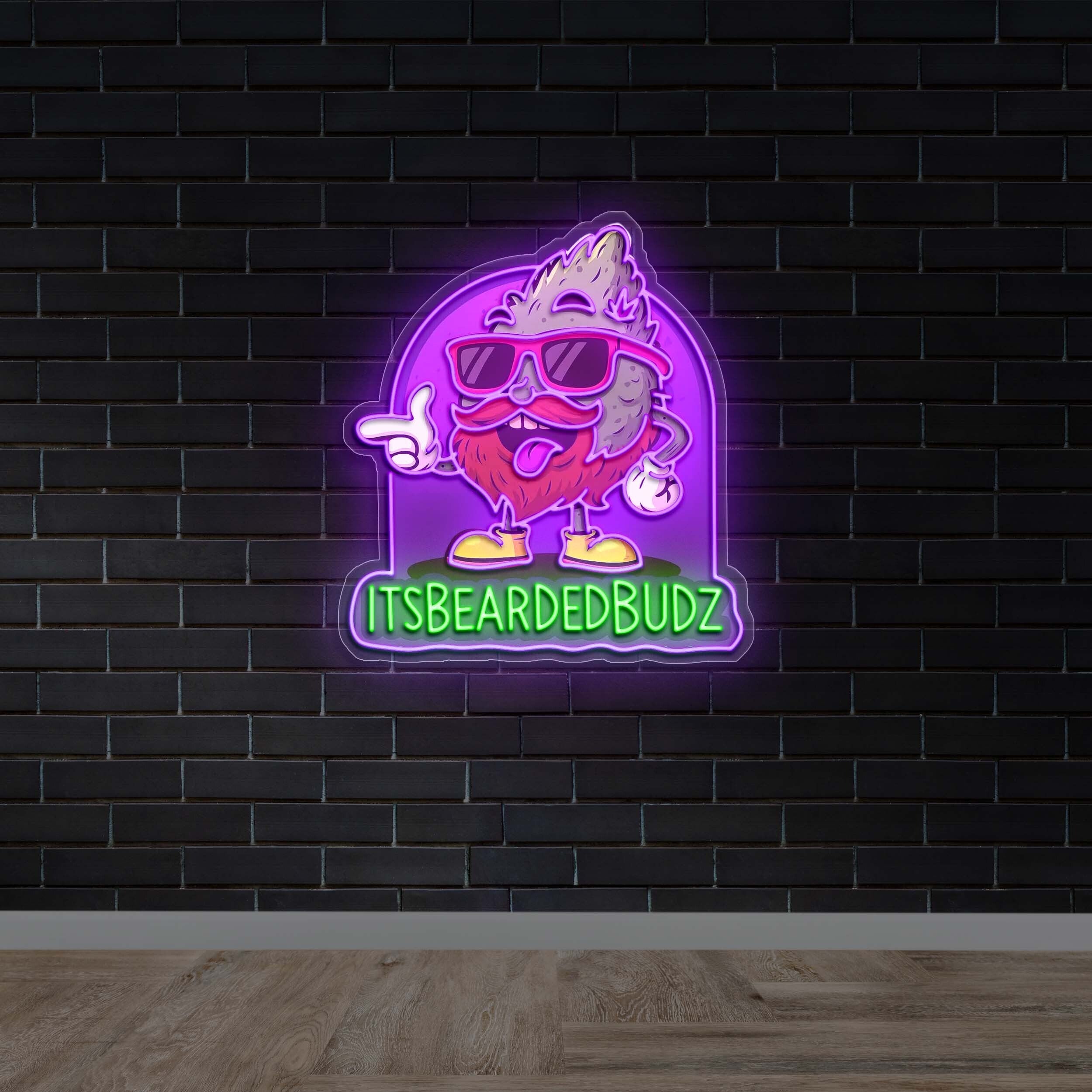 ItsBeardedBudz - Premium Neon Artwork