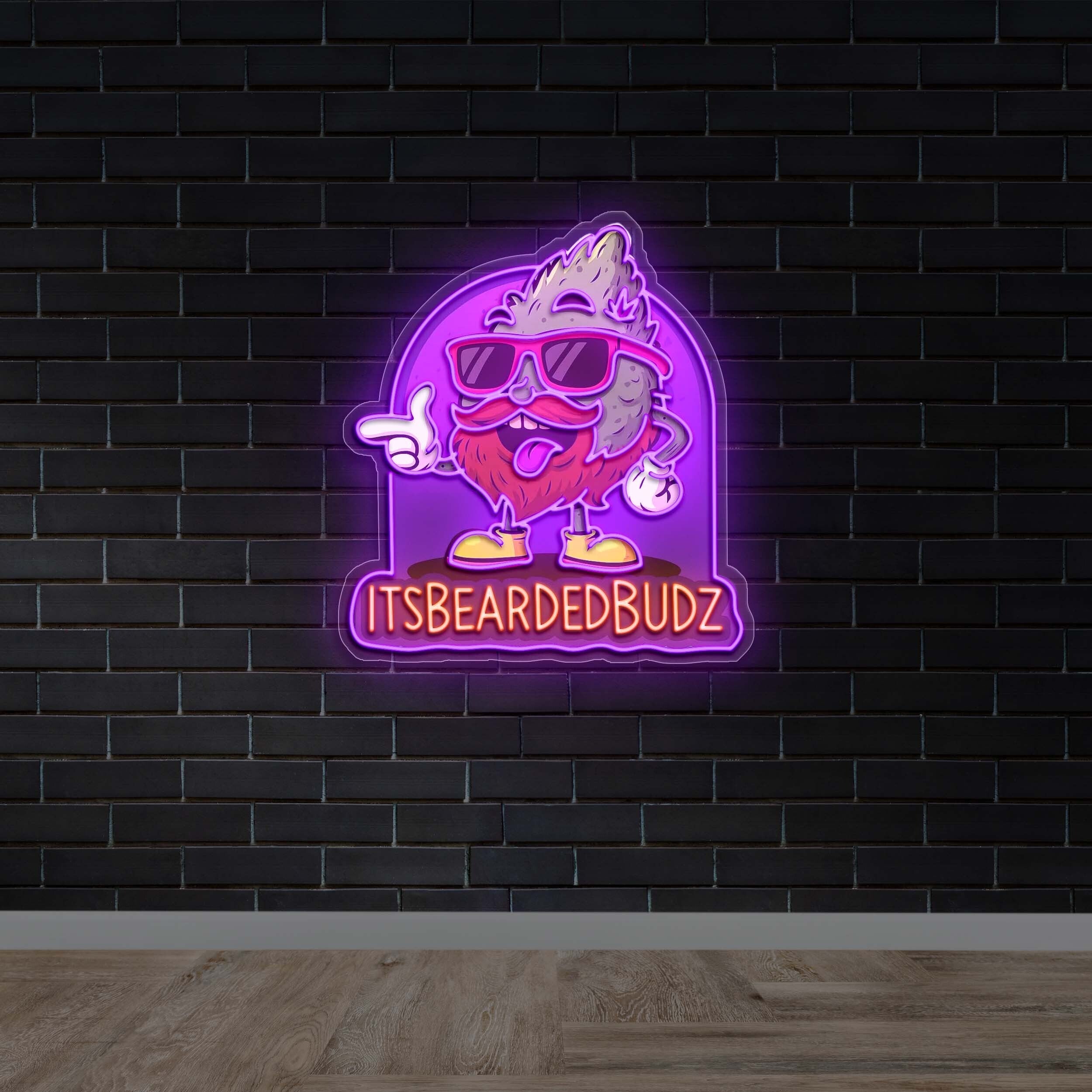 ItsBeardedBudz - Premium Neon Artwork
