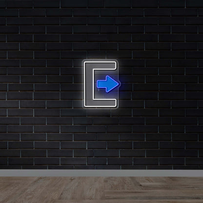 Letter E with Arrow - Premium Neon Artwork