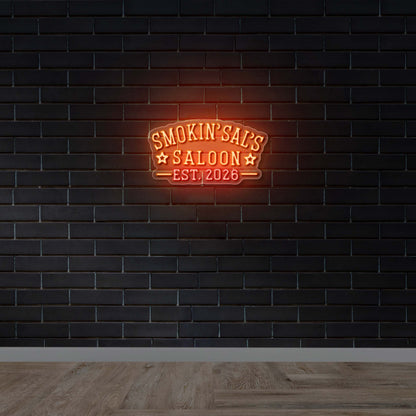 Smokin Sals Saloon Est 2026 - Premium Neon Artwork