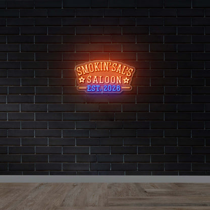 Smokin Sals Saloon Est 2026 - Premium Neon Artwork