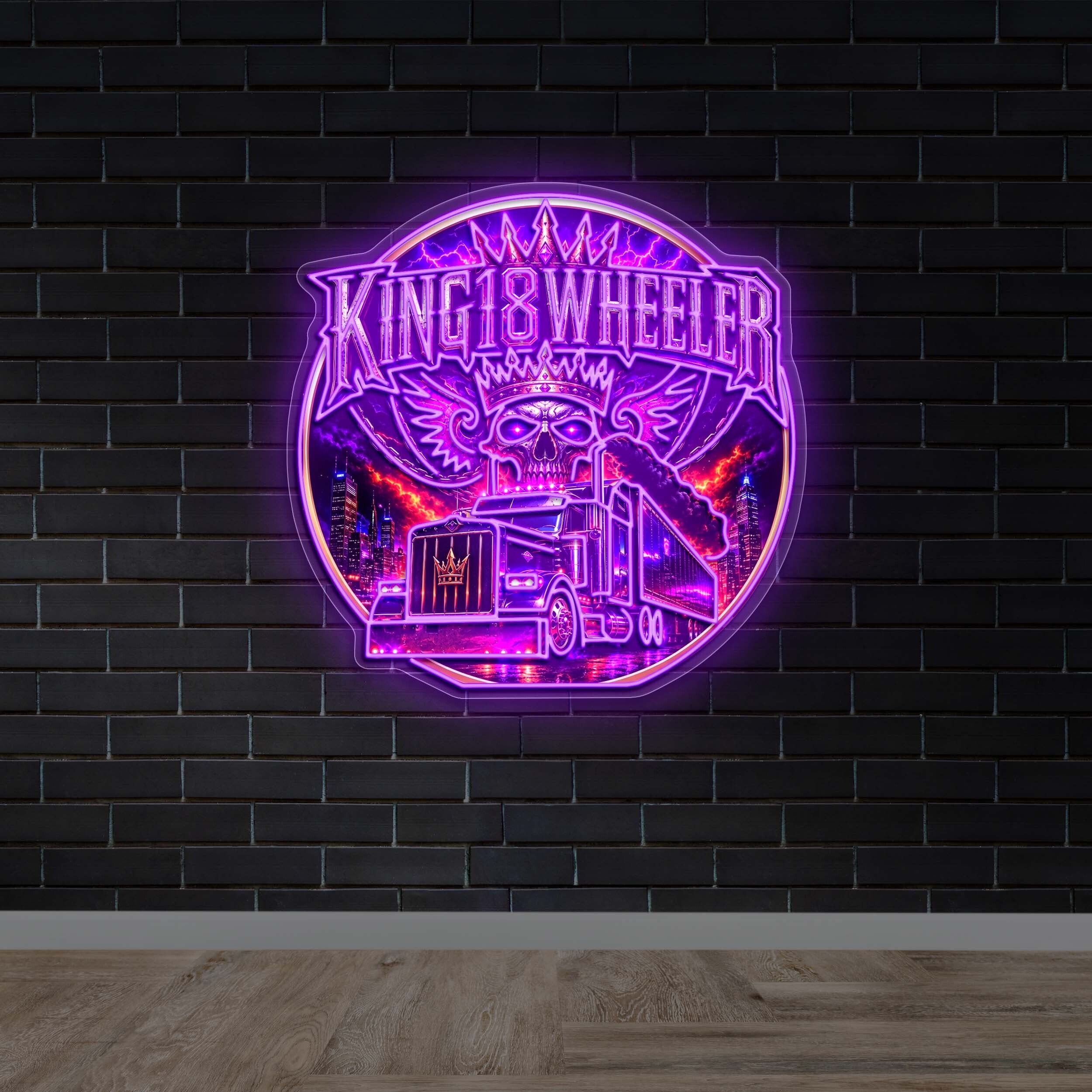 King 18 Wheeler - Premium Neon Artwork