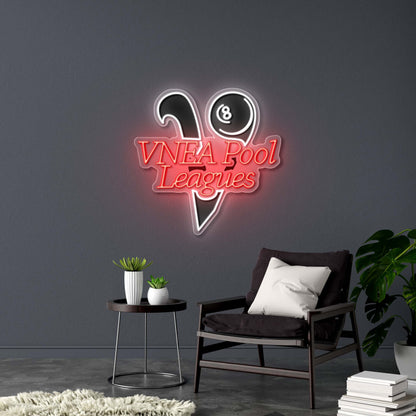 VNEA Pool Leagues 8 Ball - Premium Neon Artwork